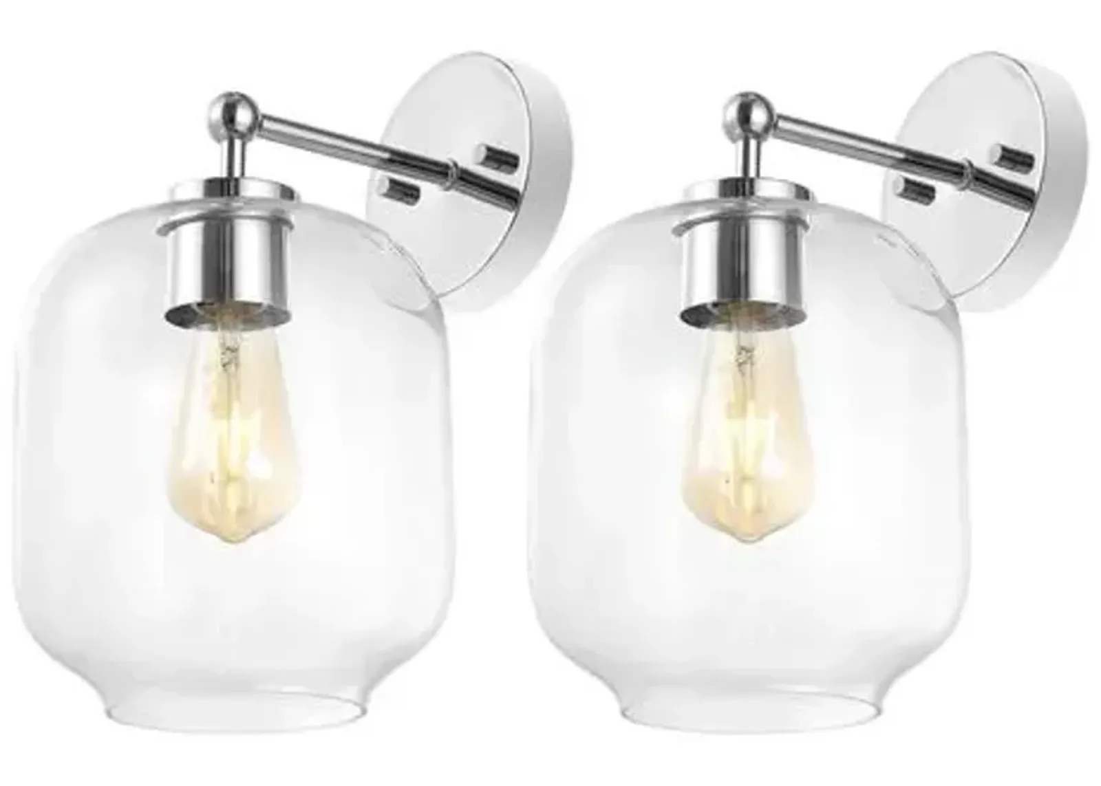 Set of 2 Kreston 9.5" Wall Sconces - Silver