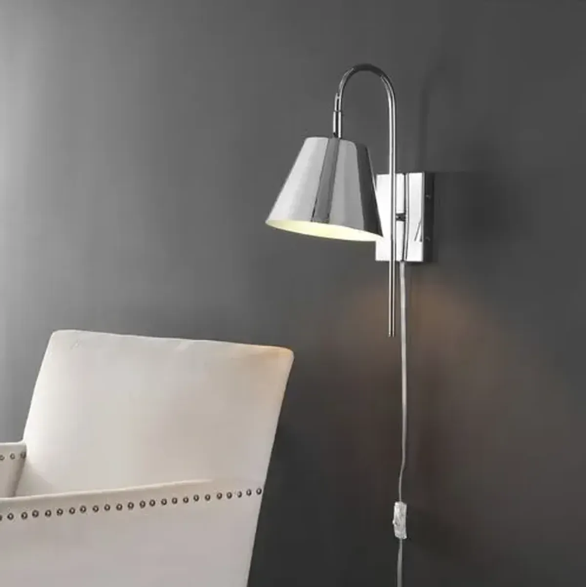 Brella 10.5" Plug-In Wall Sconce - Silver