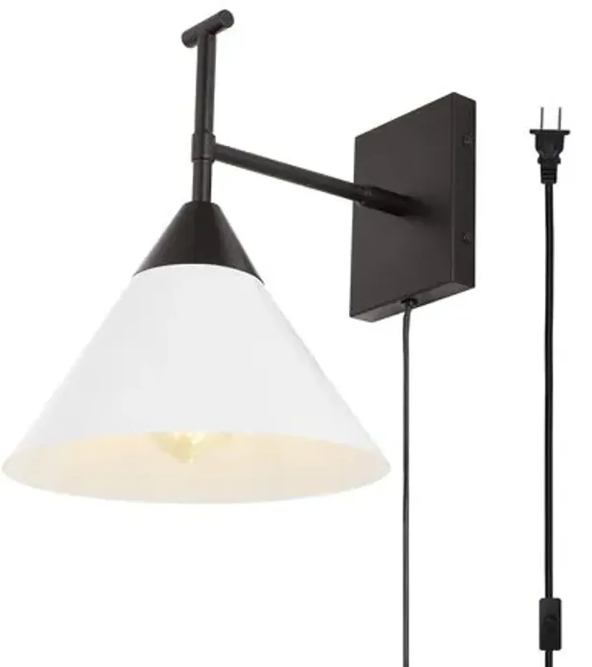 Melena 12.5" Plug-In Wall Sconce - Black