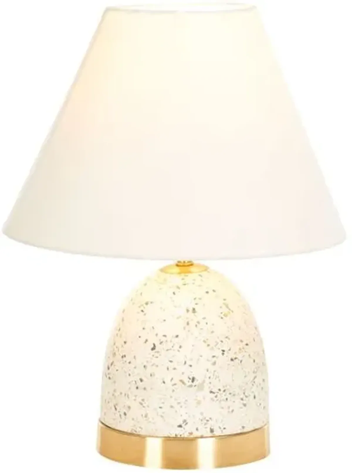 Vella 16" Terrazo Table Lamp - White/Gold