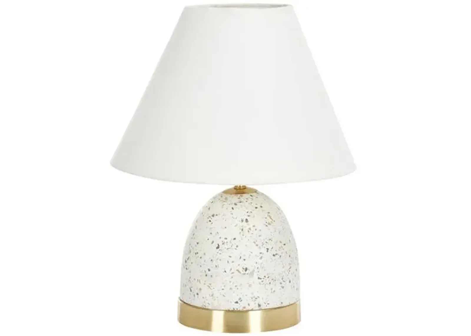 Vella 16" Terrazo Table Lamp - White/Gold