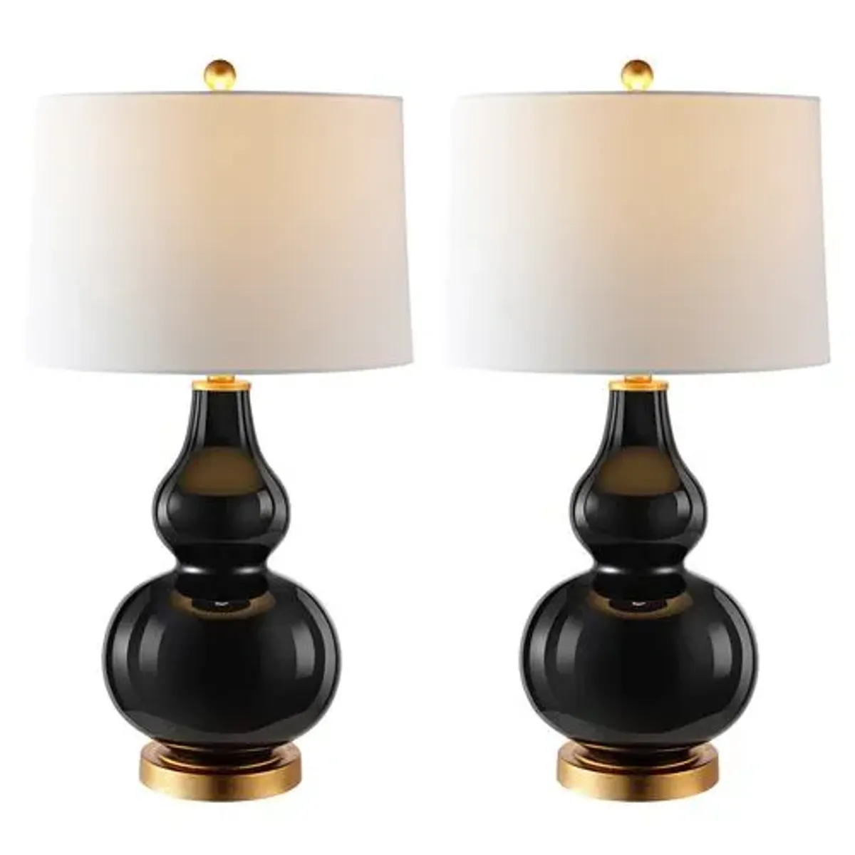 Set of 2 Dree Table Lamps - Black/Gold