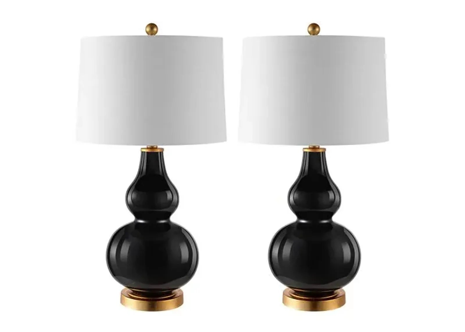 Set of 2 Dree Table Lamps - Black/Gold