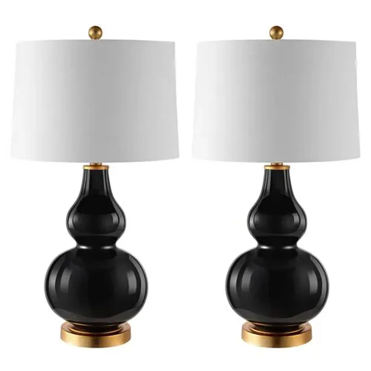 Set of 2 Dree Table Lamps - Black/Gold