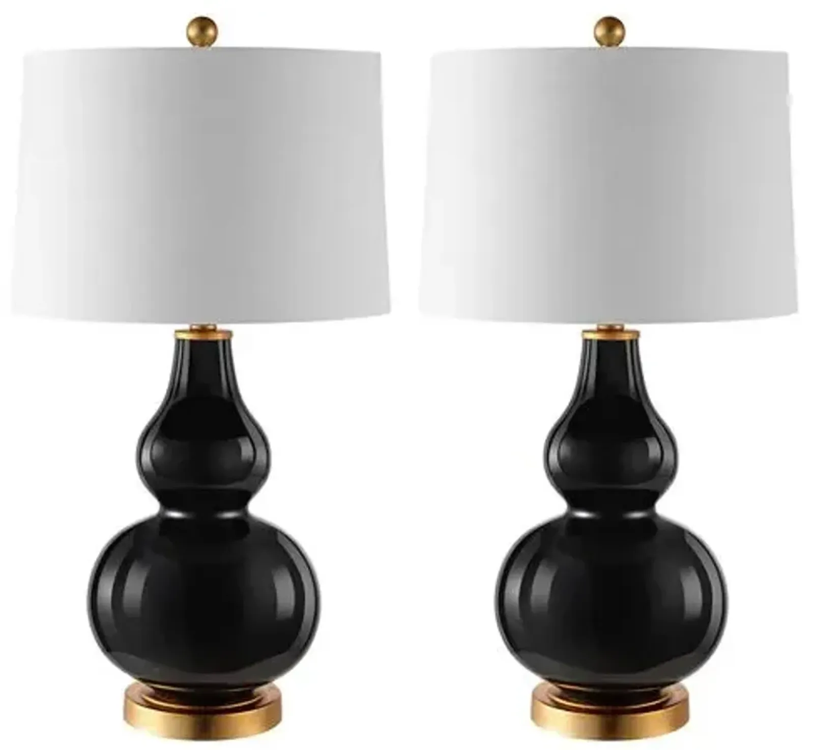 Set of 2 Dree Table Lamps - Black/Gold