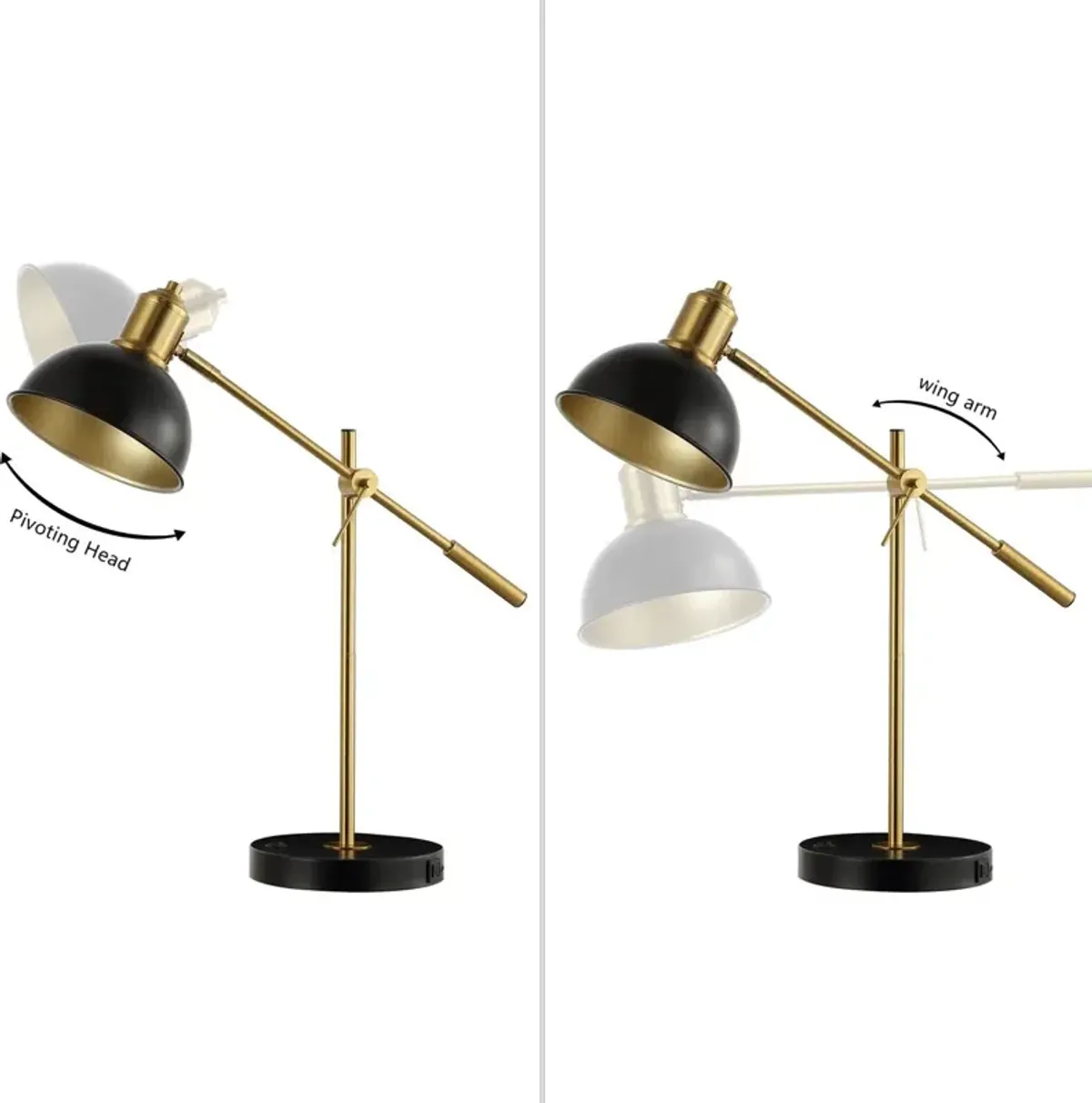 Lonn 24" Table Lamp - Black/Brass