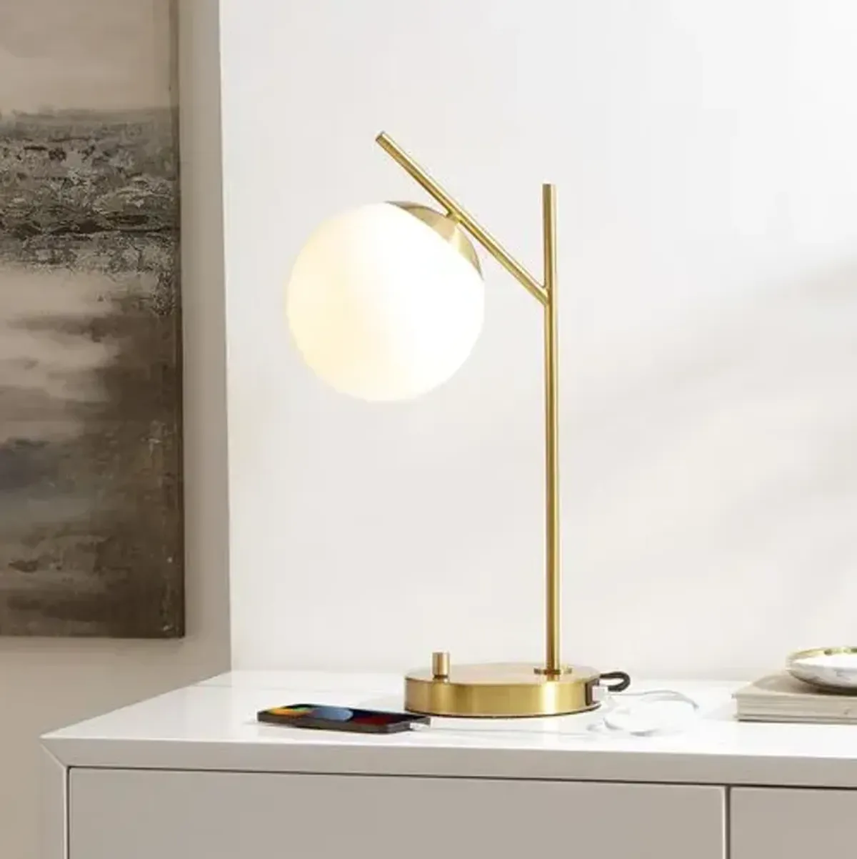 Frankie Globe Table Lamp - Brass - Gold