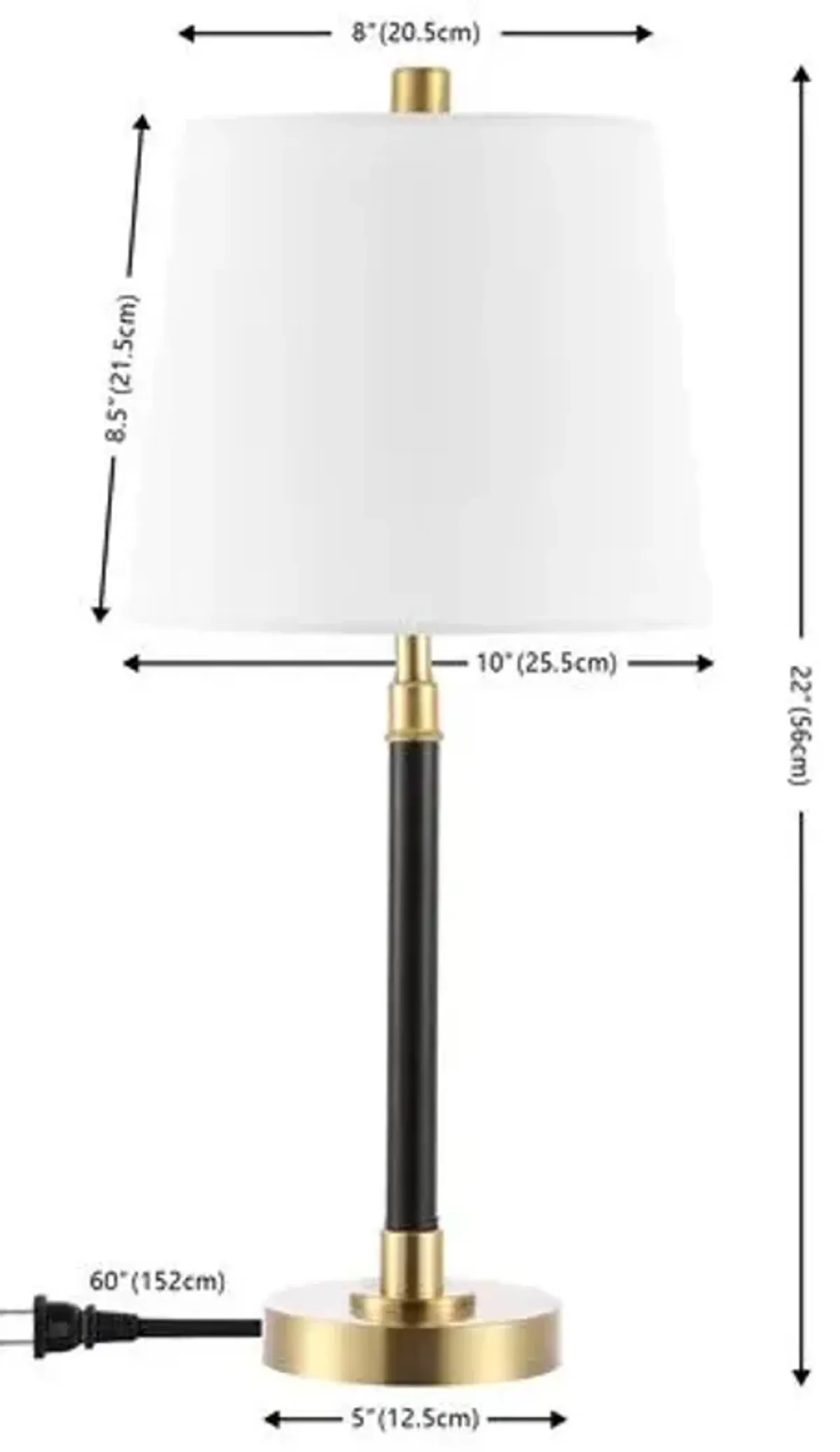 Wigit 22" Table Lamp - Black/Brass