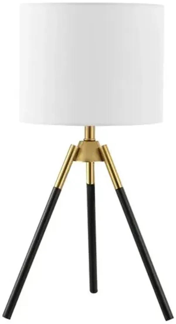 Janice 21.5" Tripod Table Lamp - Black/Brass