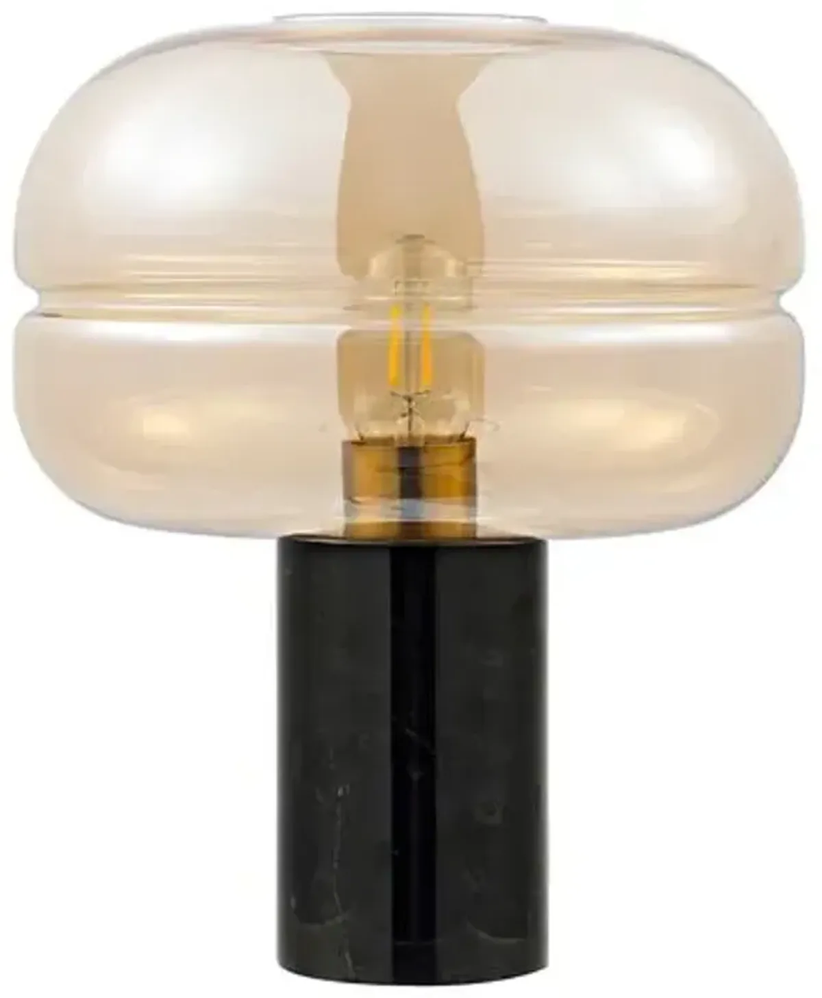 Elowyn 14" Table Lamp - Amber/Black Marble