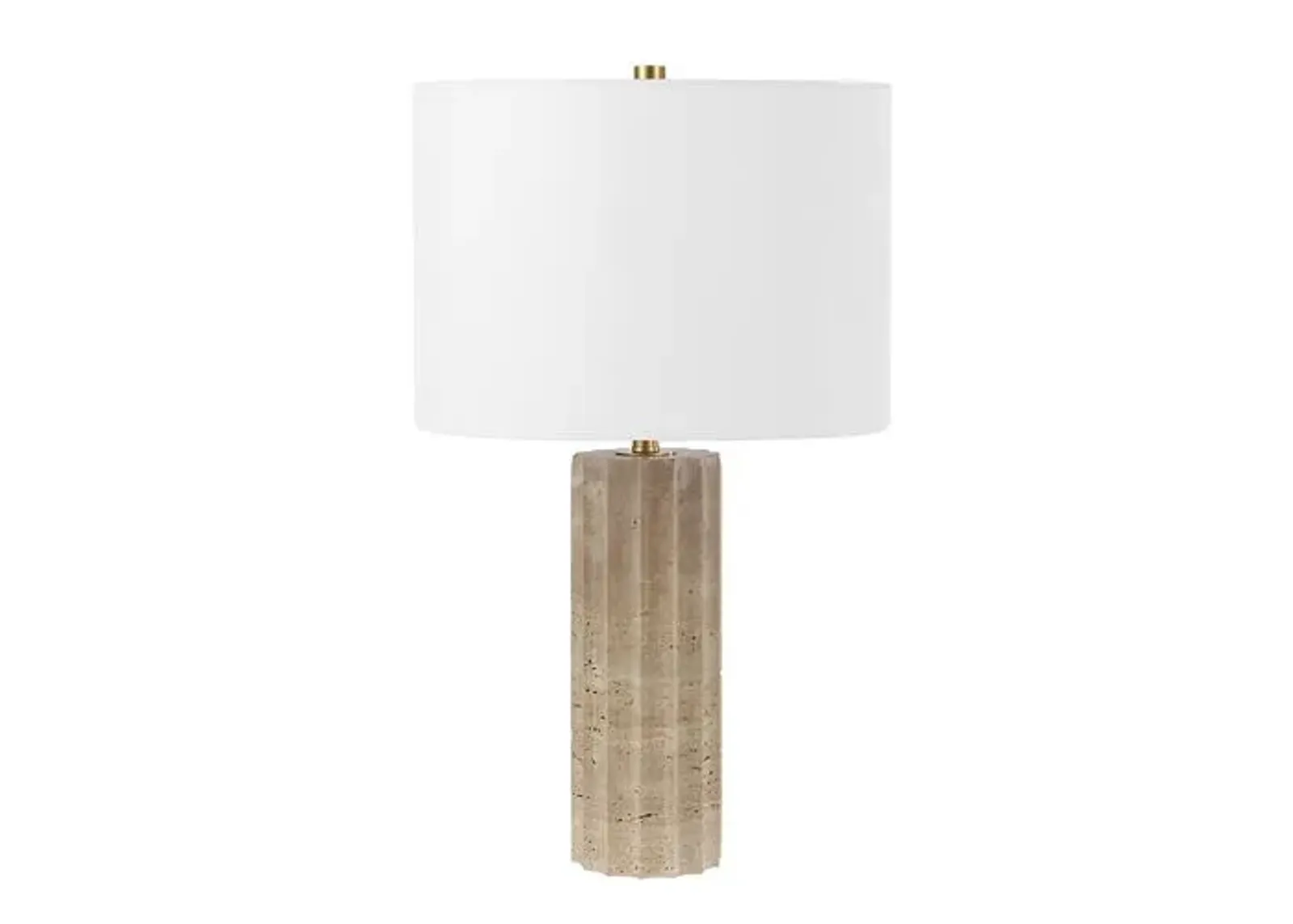 Bartholomew 23.5" Travertine Table Lamp - Beige