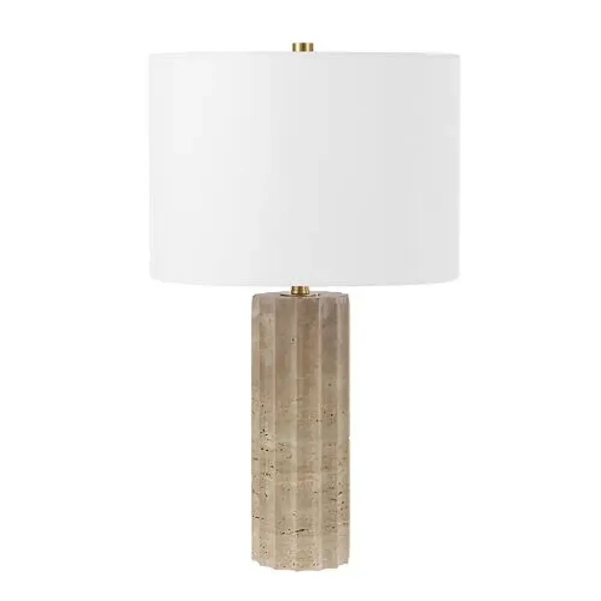 Bartholomew 23.5" Travertine Table Lamp - Beige