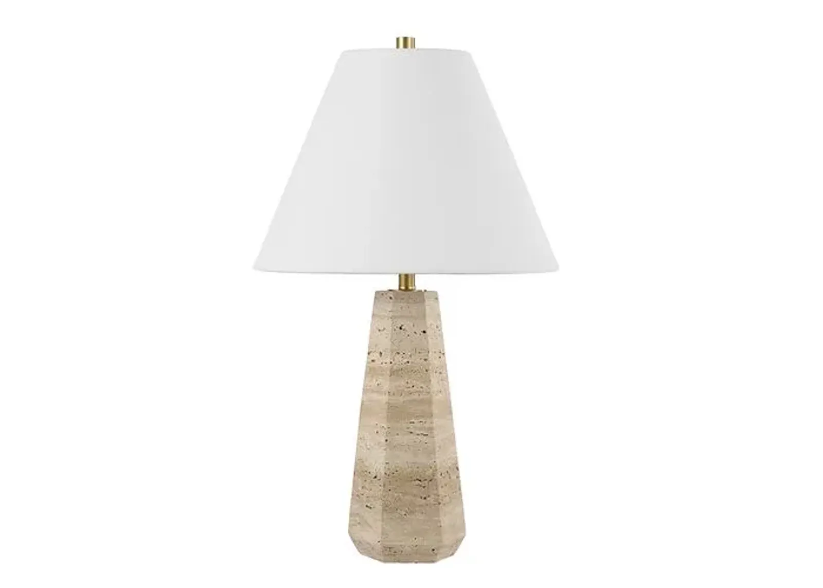 Kamryn 23.5" Travertine Table Lamp - Beige