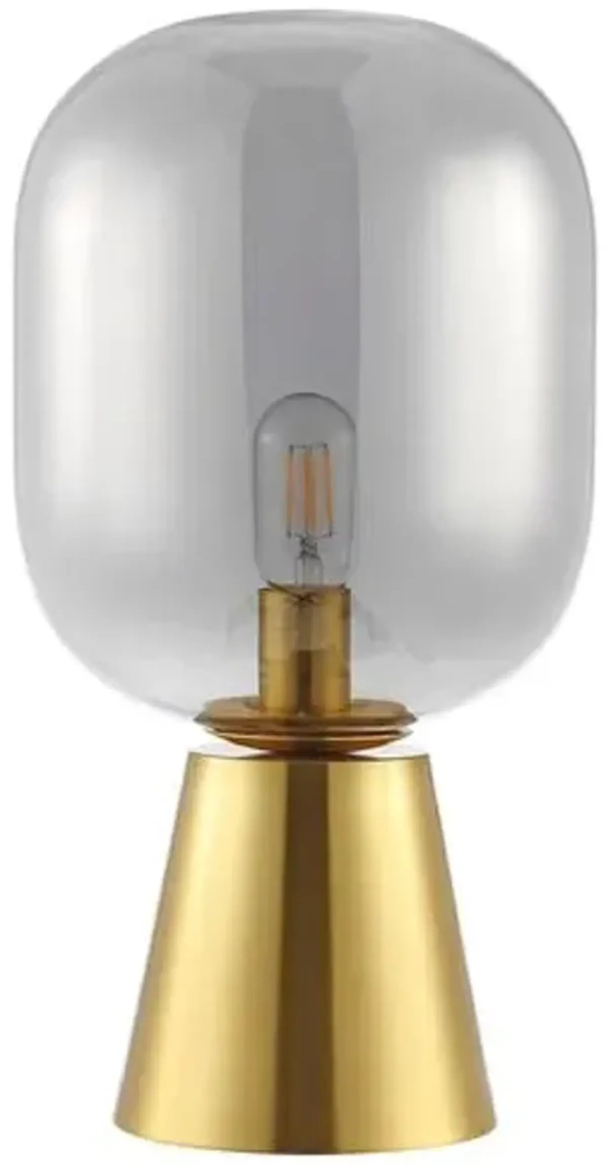 Breese 18" Glass Table Lamp - Smoke Grey/Brass - Gray