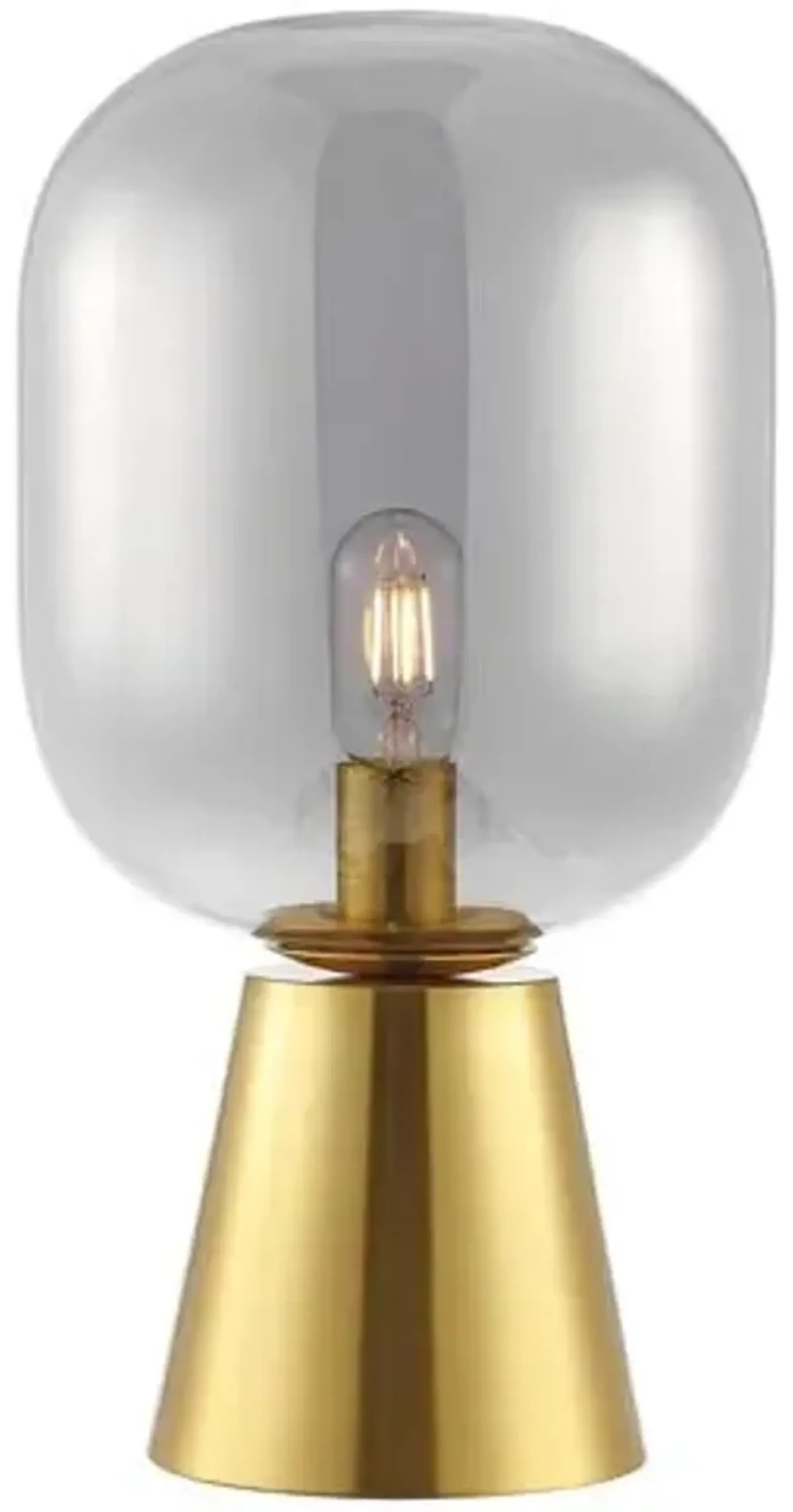 Breese 18" Glass Table Lamp - Smoke Grey/Brass - Gray