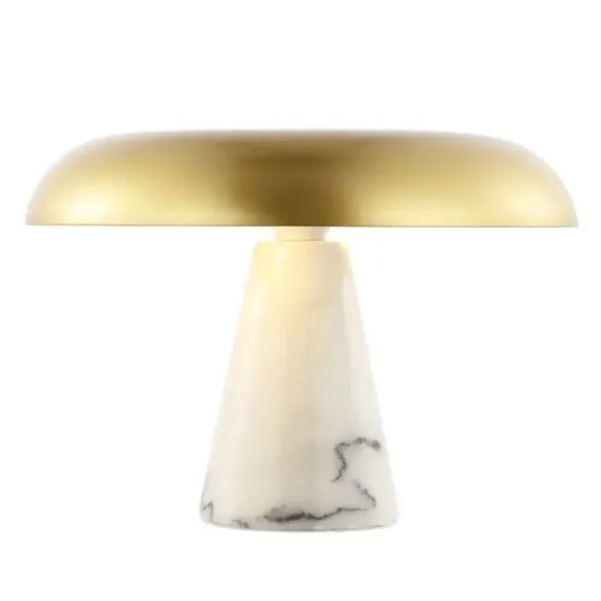 Jebel 10" Dome Table Lamp - Brass/White Marble - Gold