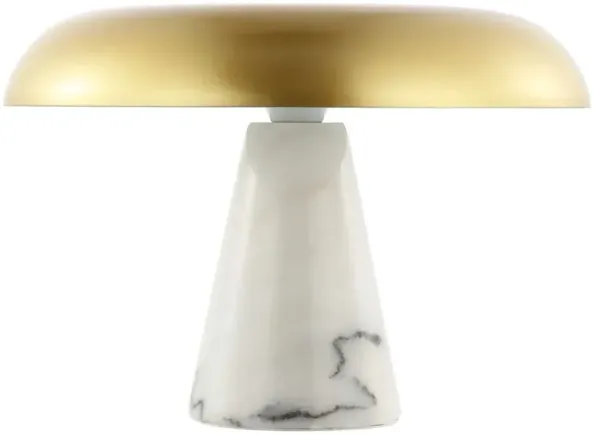 Jebel 10" Dome Table Lamp - Brass/White Marble - Gold
