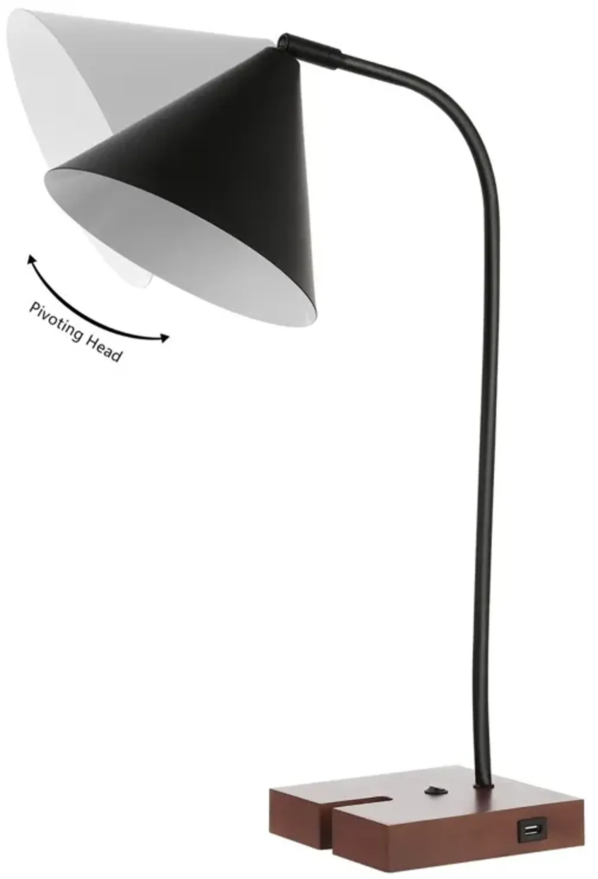 Bennie 22.5" Table Lamp with USB Port - Black