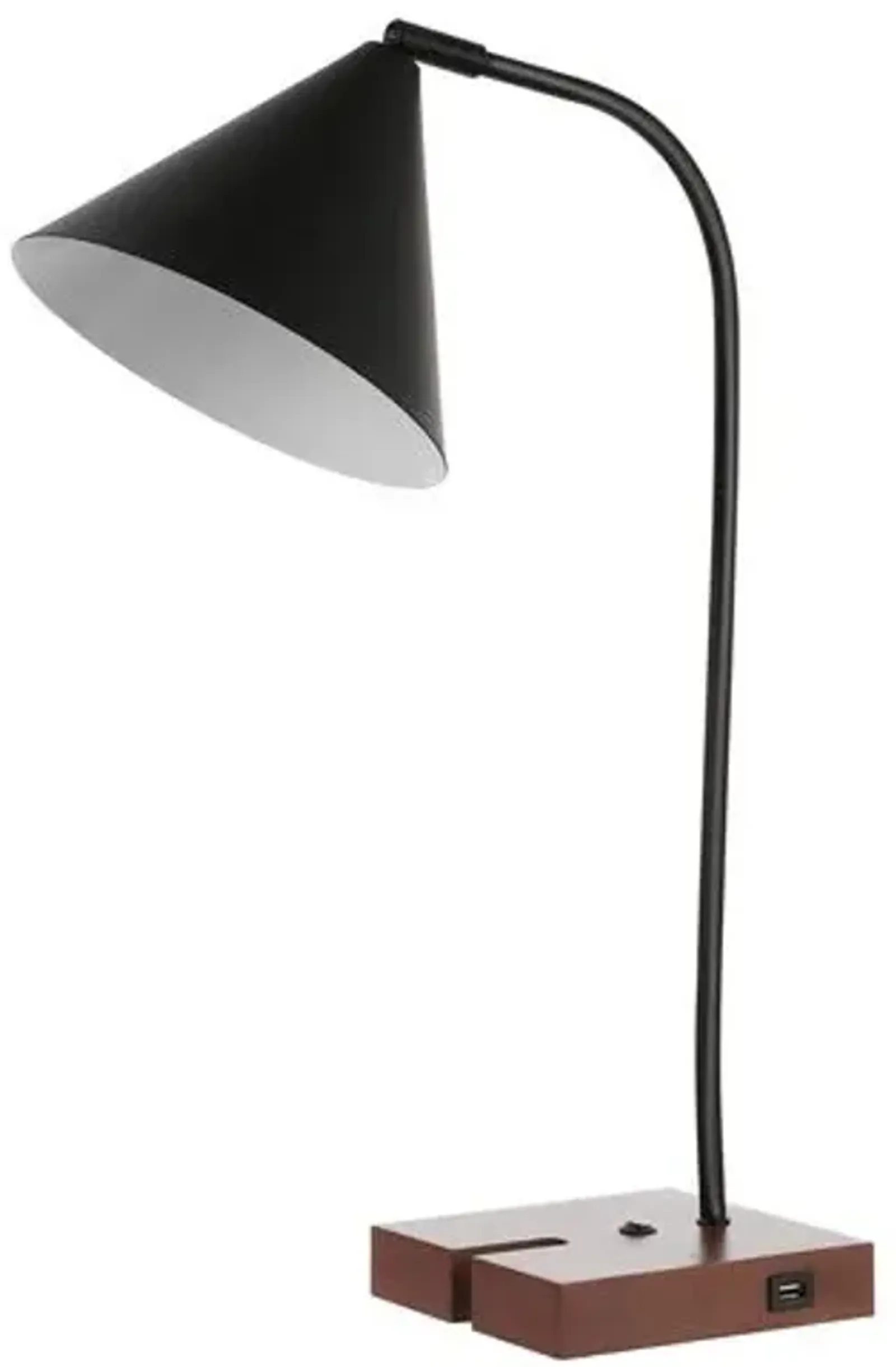 Bennie 22.5" Table Lamp with USB Port - Black