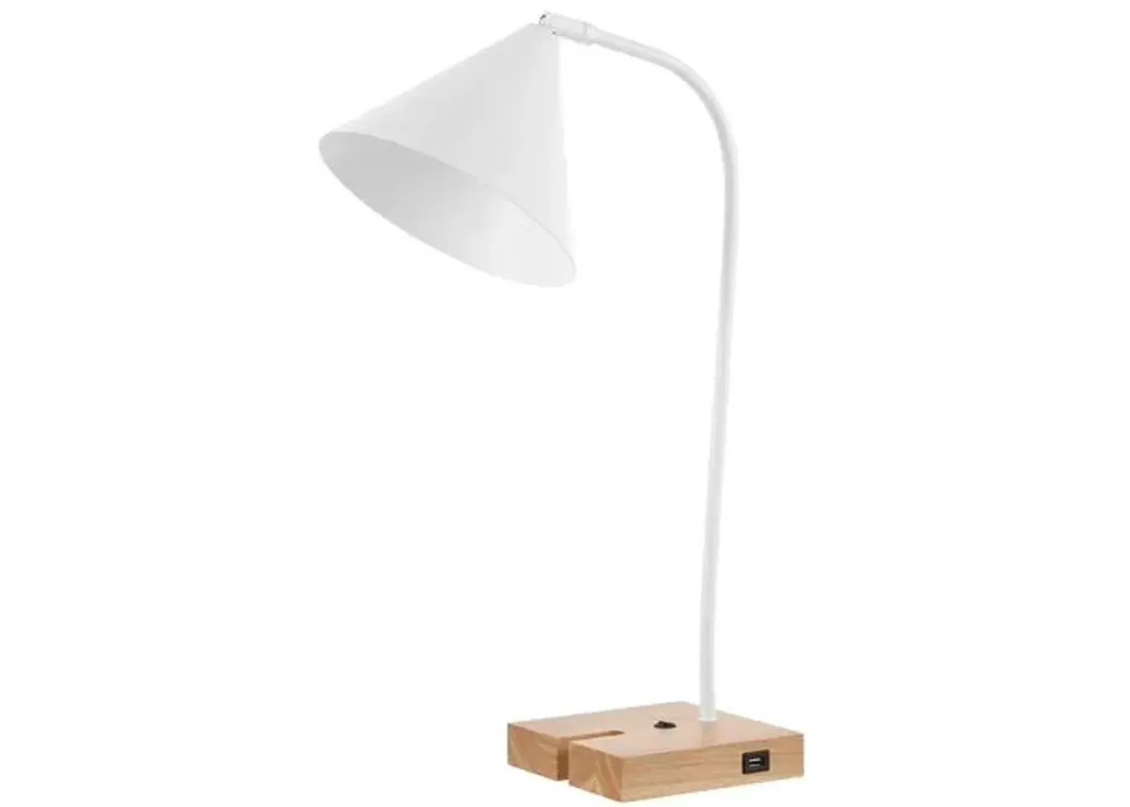 Bennie 22.5" Table Lamp with USB Port - White