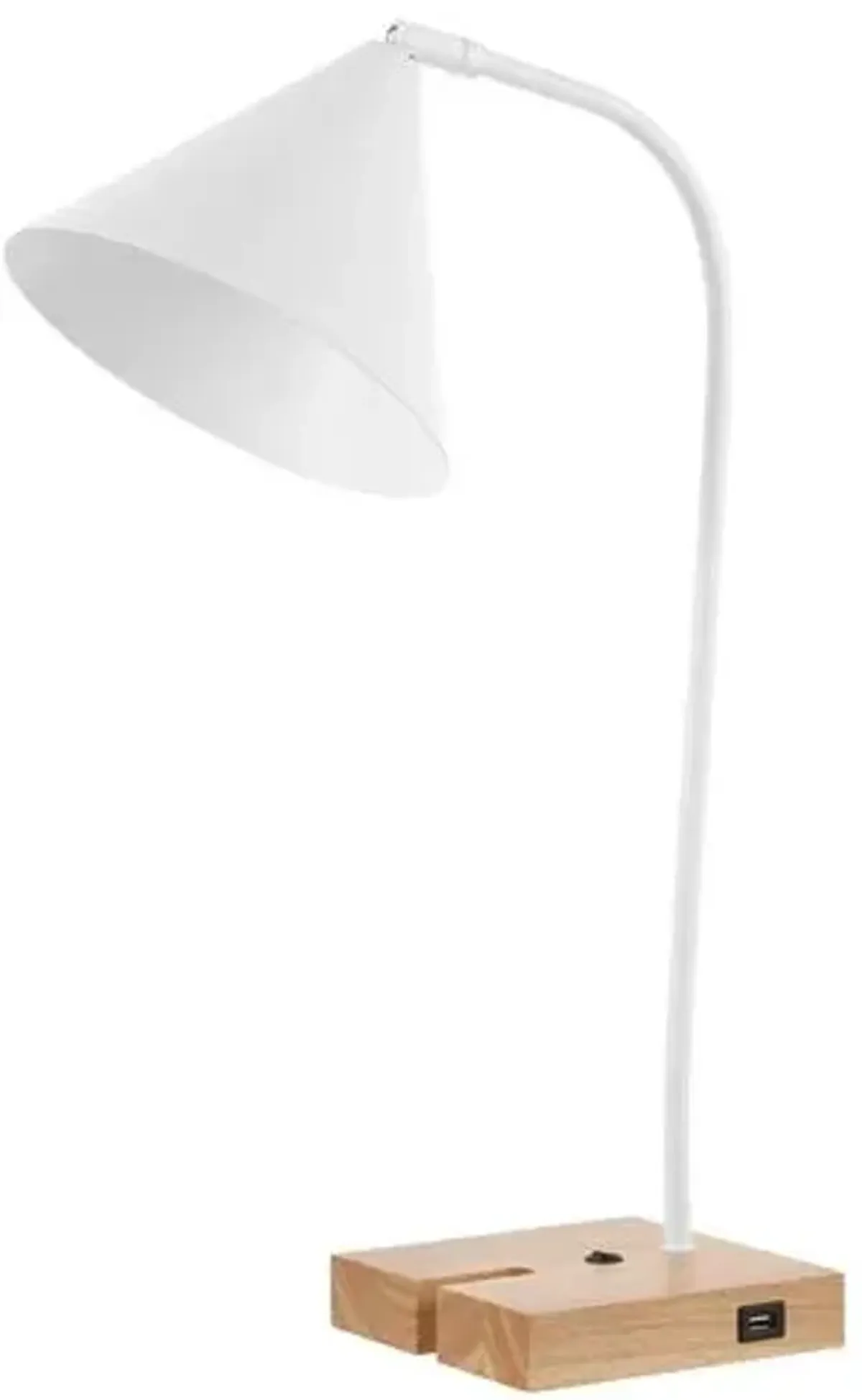 Bennie 22.5" Table Lamp W/ Usb Port - White