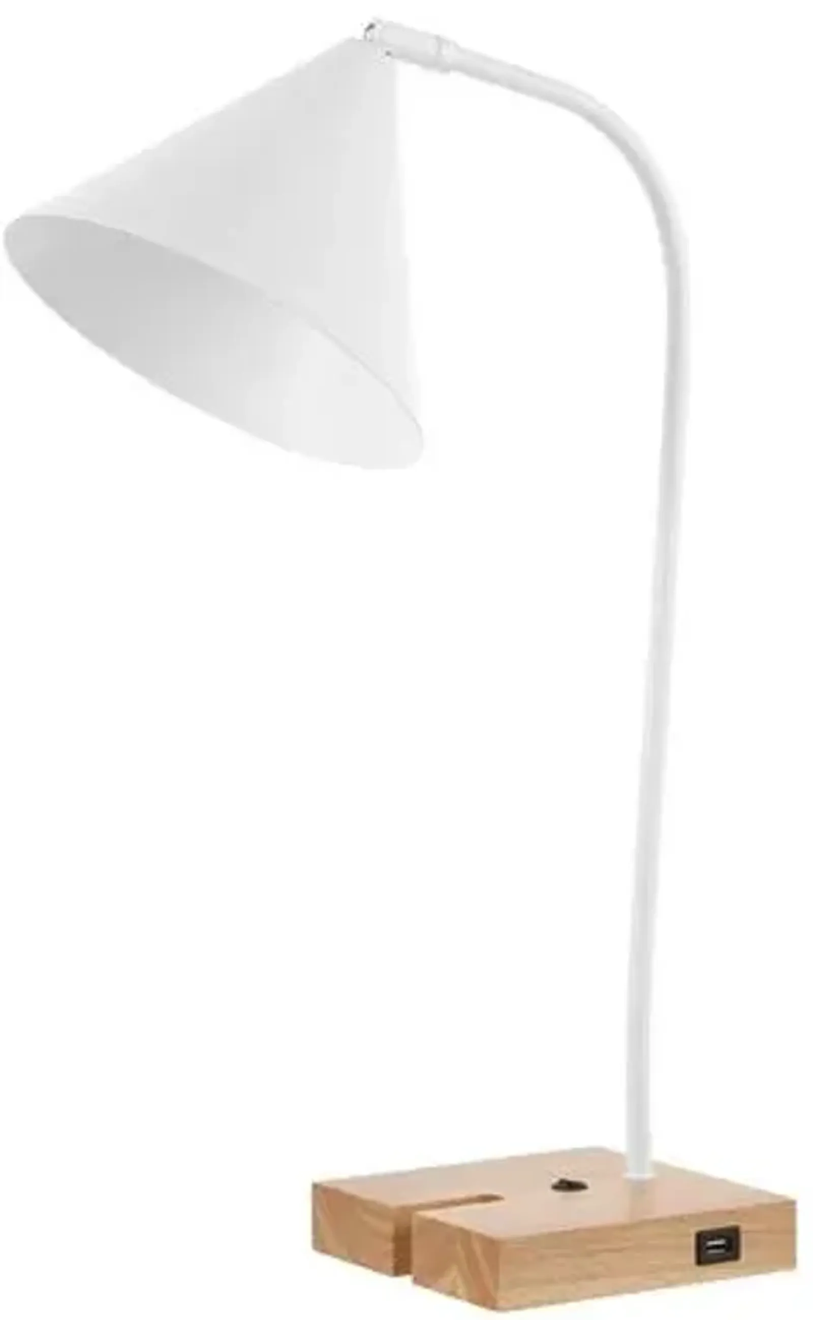 Bennie 22.5" Table Lamp with USB Port - White