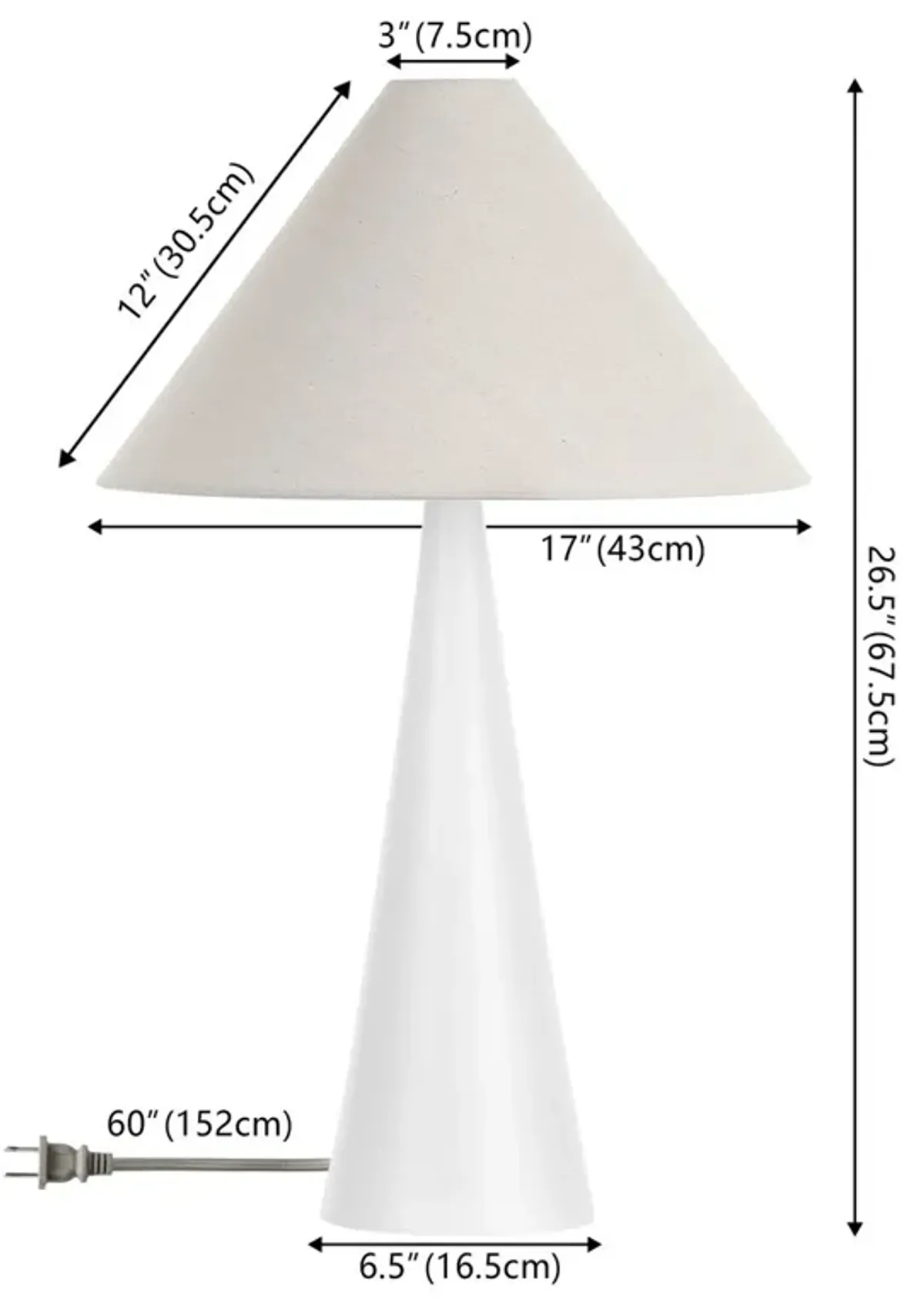 Carlen Table Lamp - White/Oatmeal