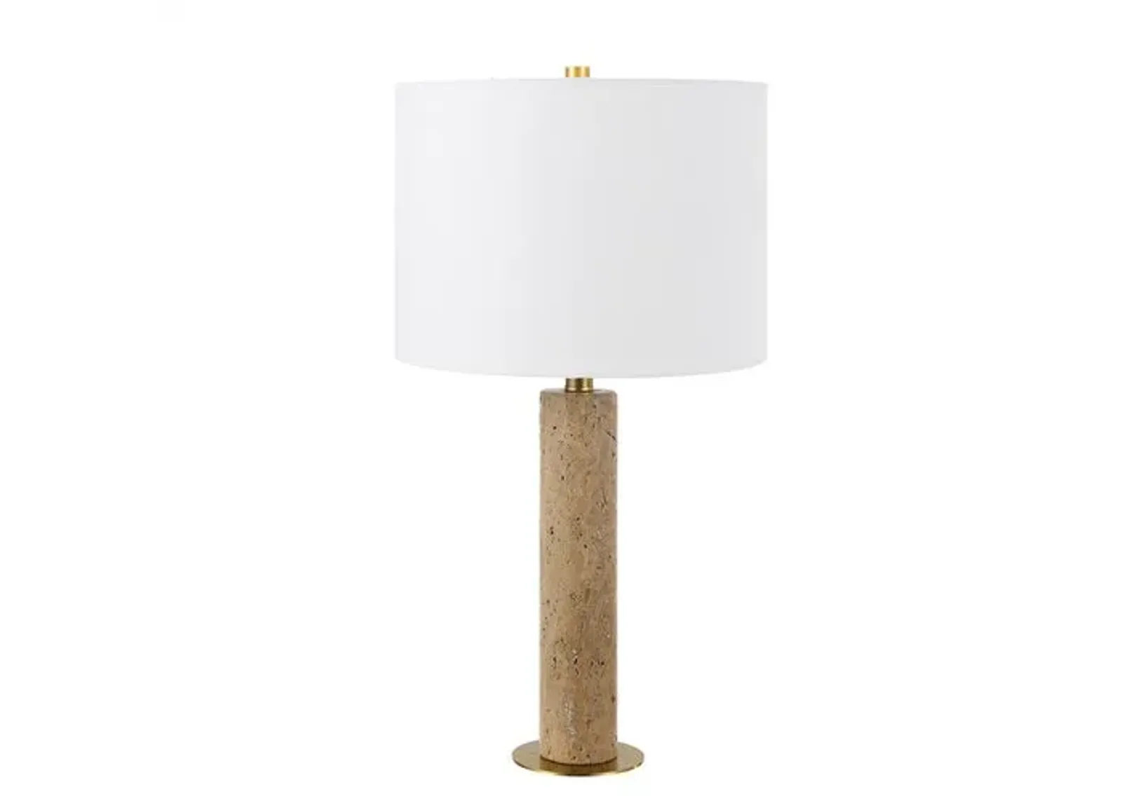 Kolleen 25" Travertine Table Lamp - Beige