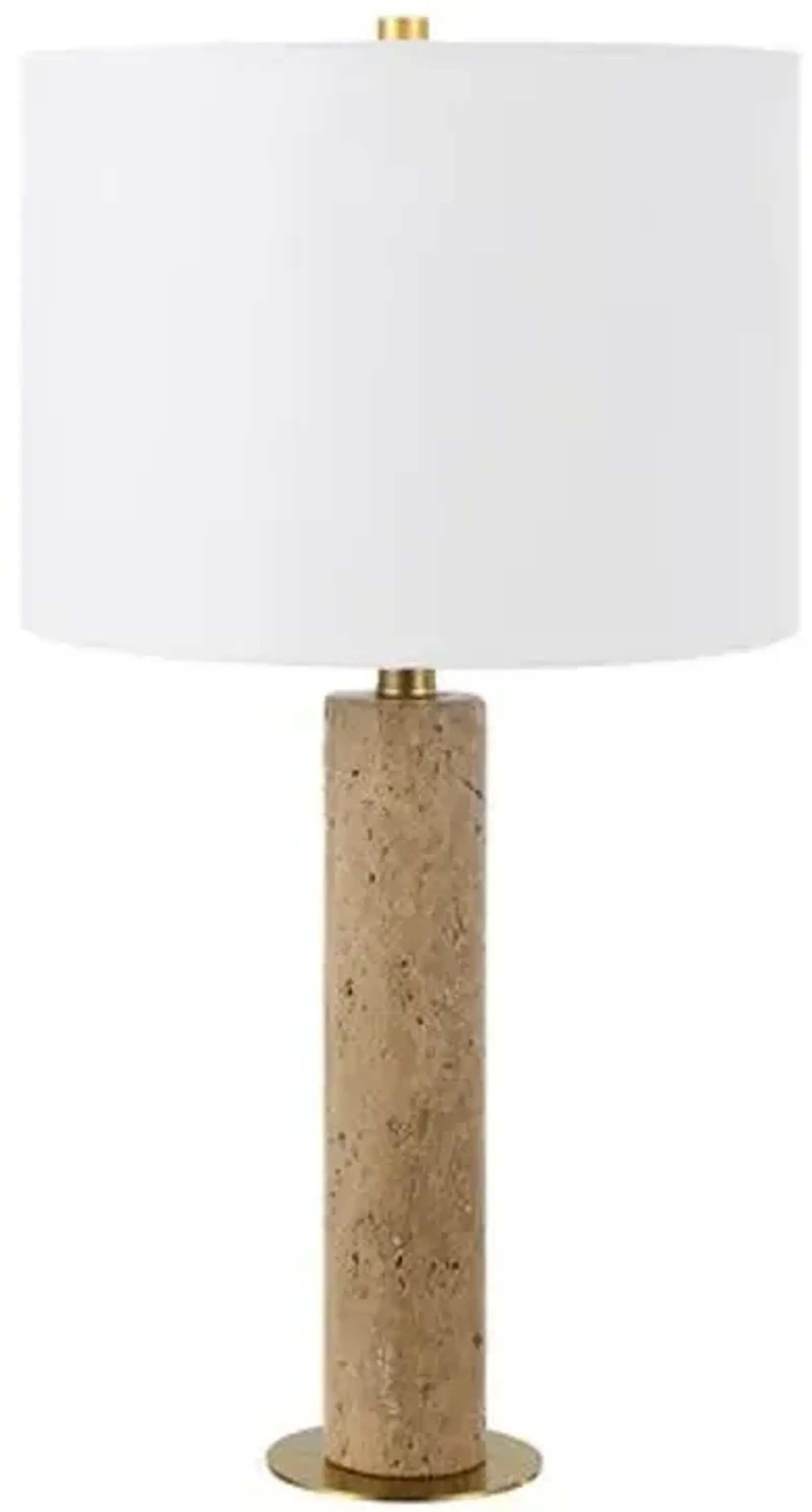 Kolleen 25" Travertine Table Lamp - Beige