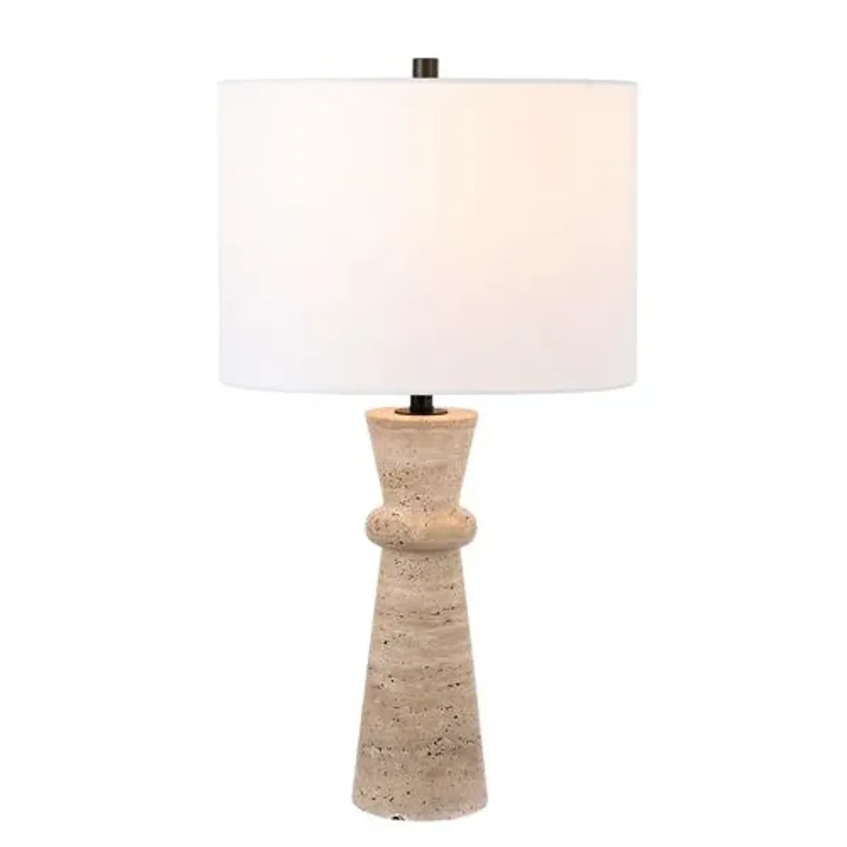 Frela 25.25" Travertine Table Lamp - Ivory