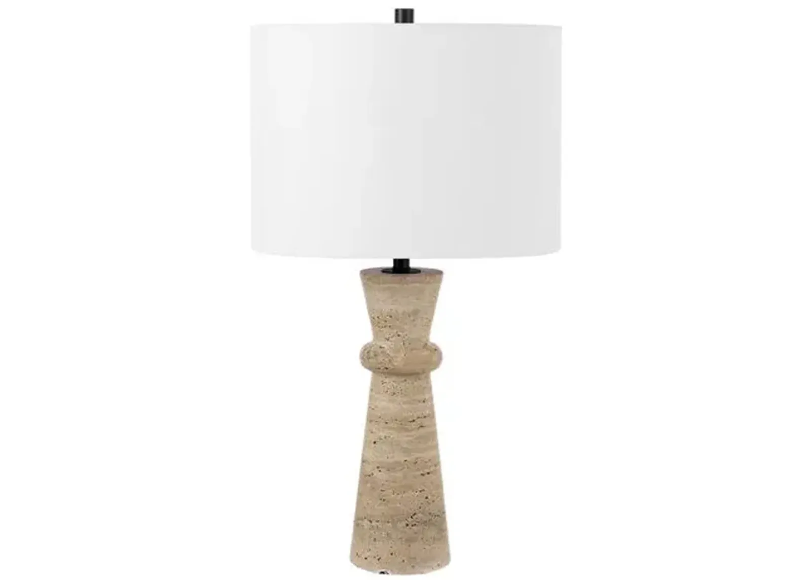 Frela 25.25" Travertine Table Lamp - Ivory