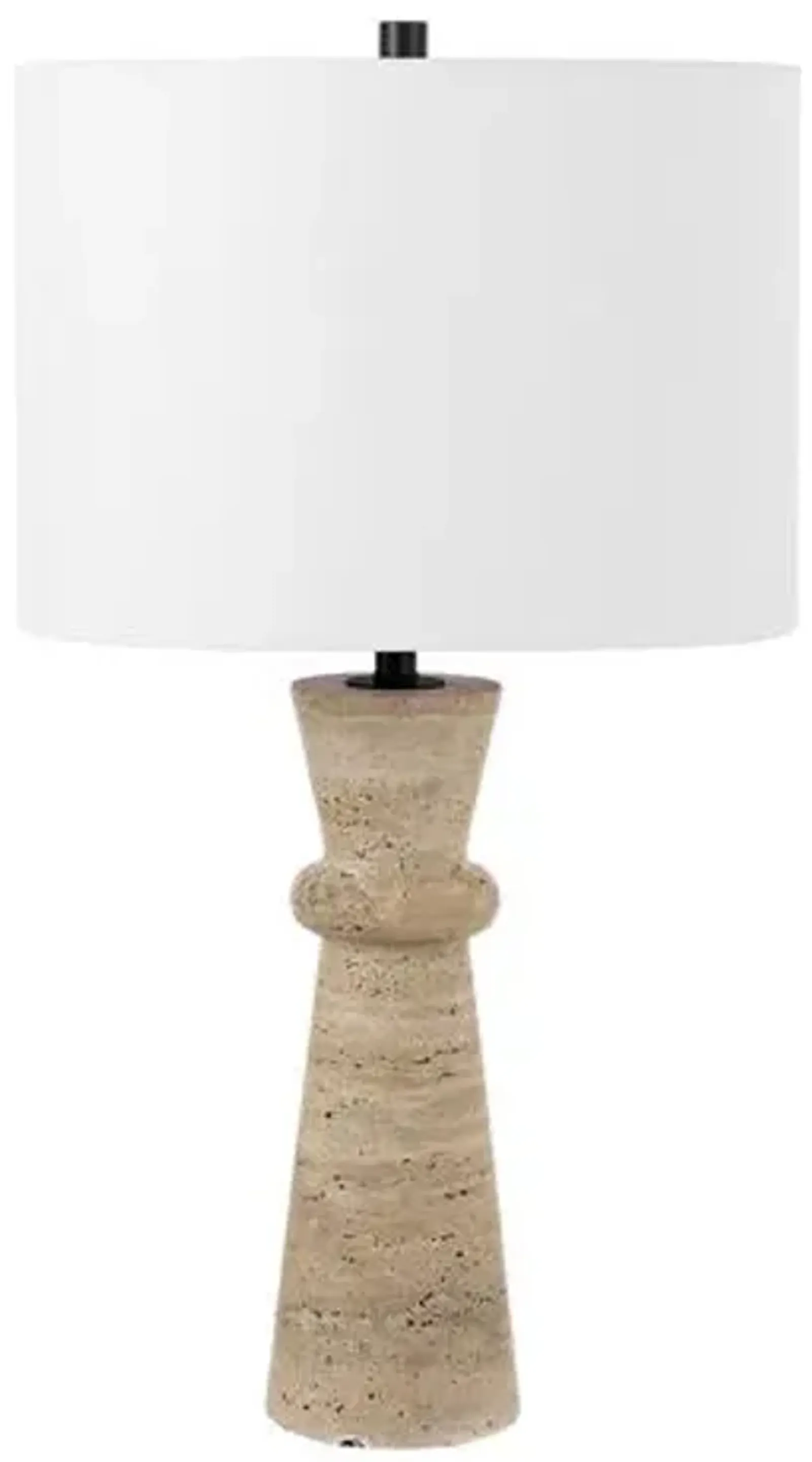 Frela 25.25" Travertine Table Lamp - Ivory