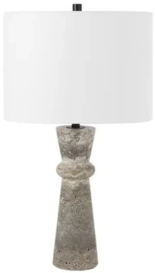 Frela 25.25" Travertine Table Lamp - Gray