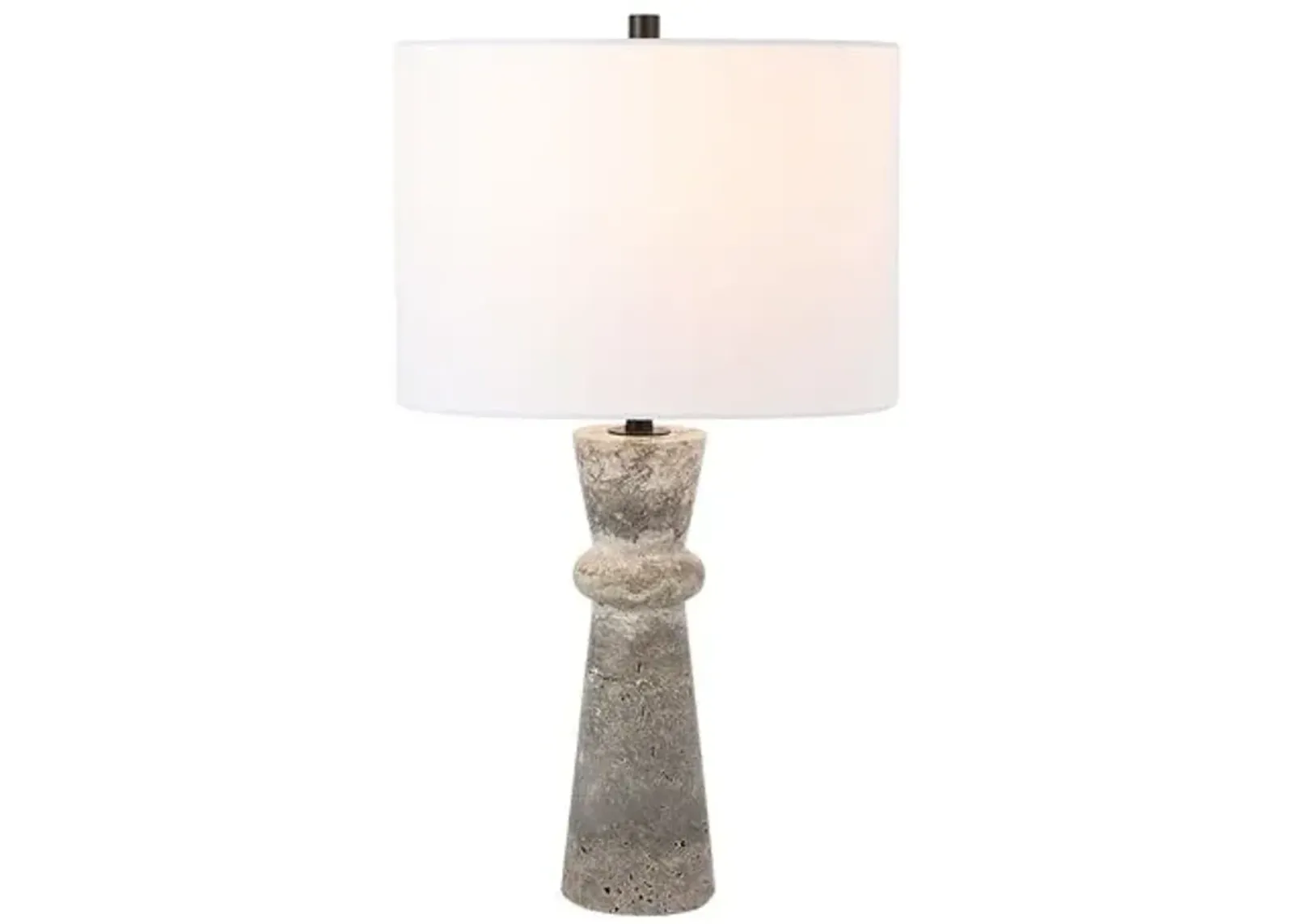 Frela 25.25" Travertine Table Lamp - Gray