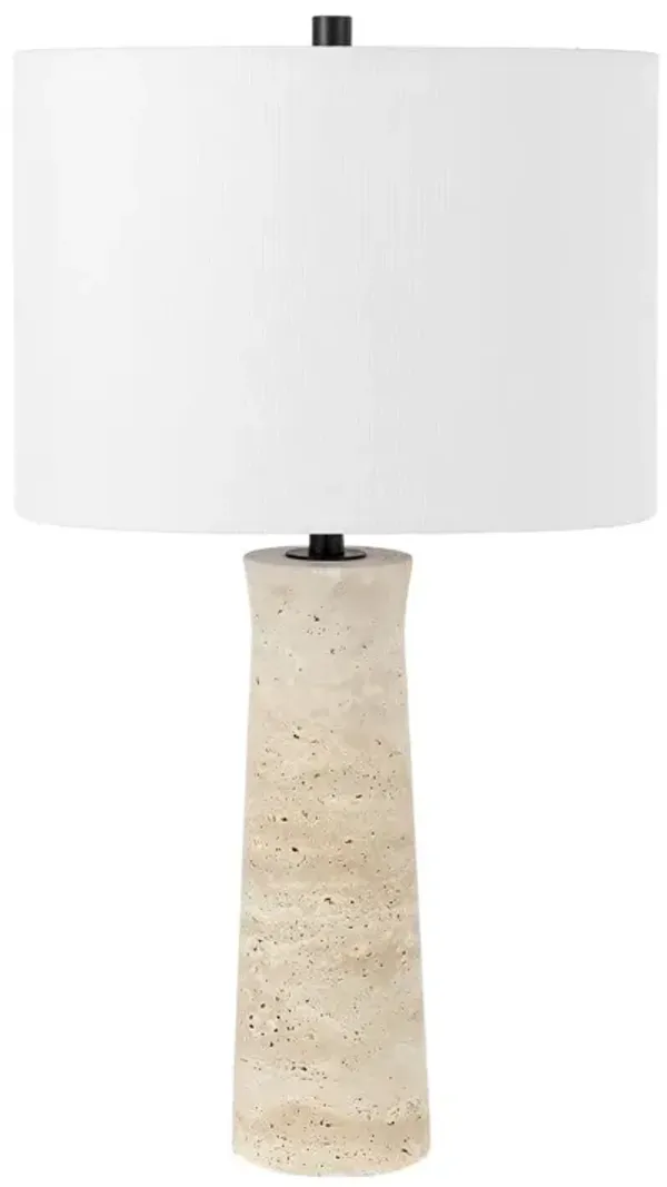 Lynnie Travertine Table Lamp - Ivory