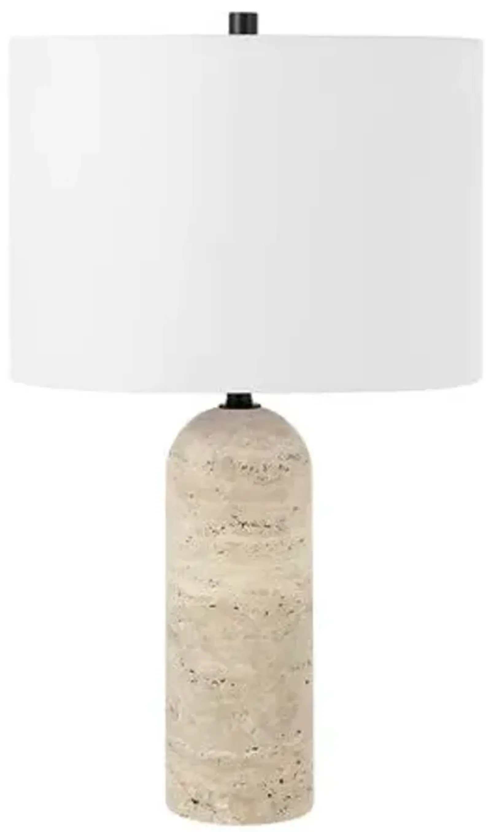 Cian 24" Travertine Table Lamp - Ivory