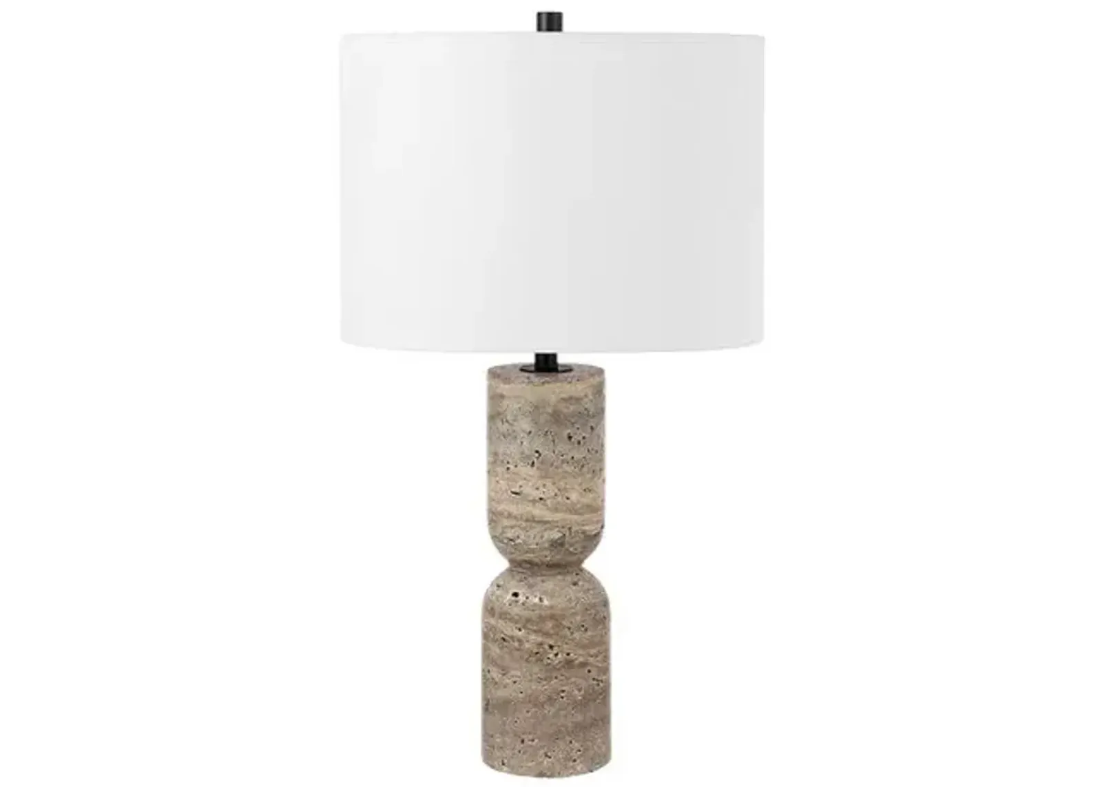 Alessandra 25.25" Travertine Table Lamp - Gray