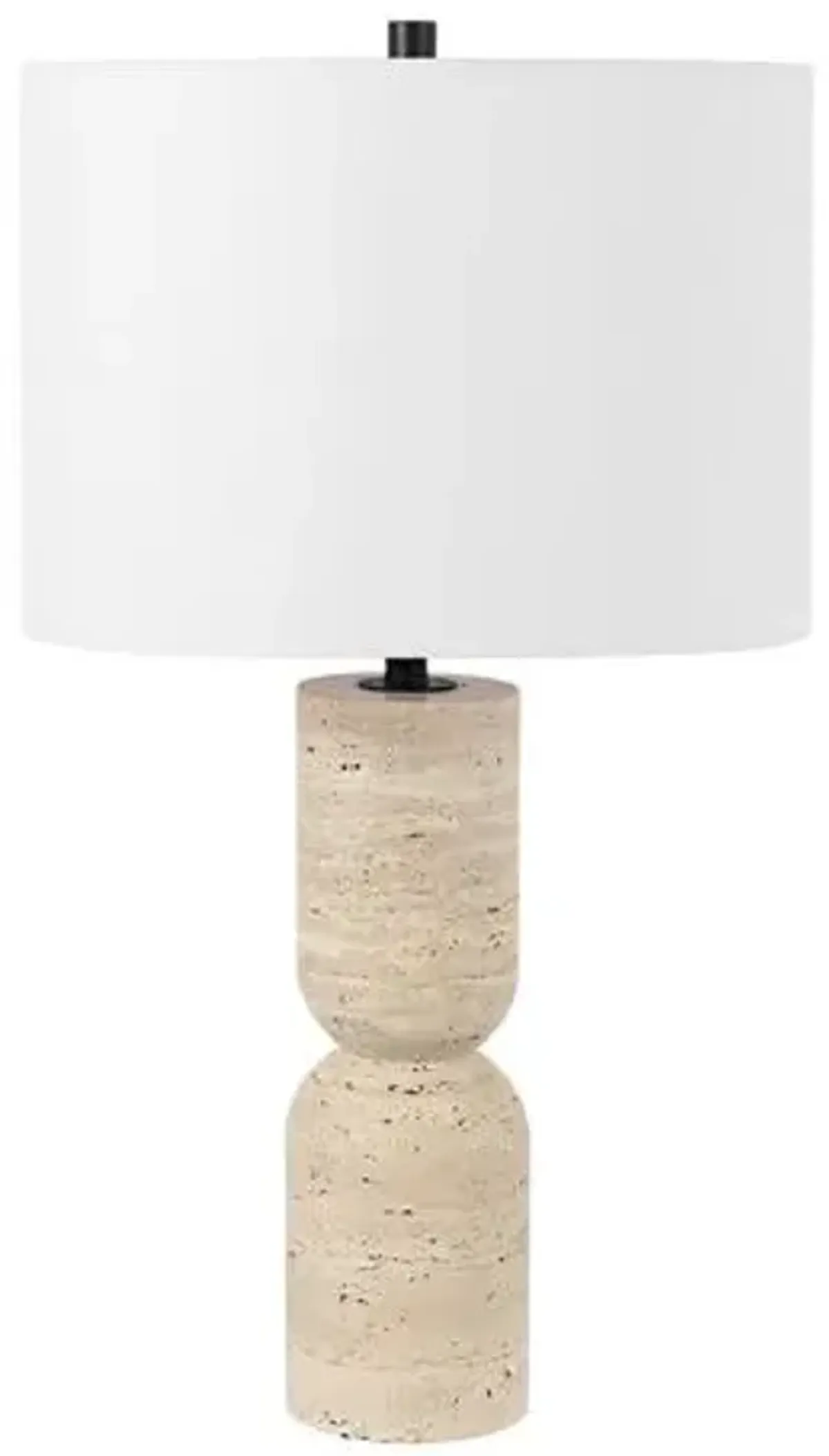 Alessandra 25.25" Travertine Table Lamp - Ivory