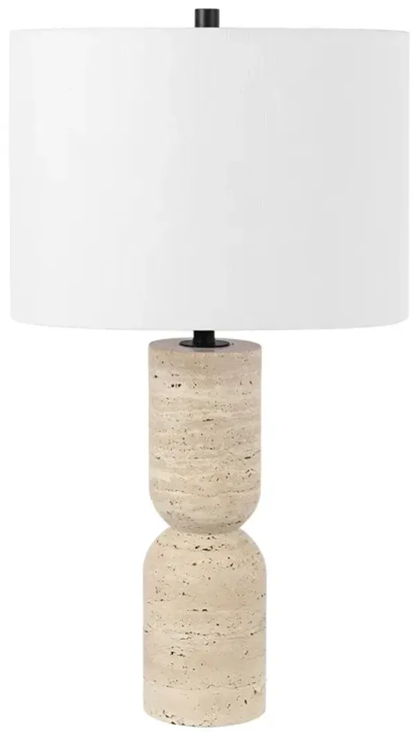Alessandra 25.25" Travertine Table Lamp - Ivory