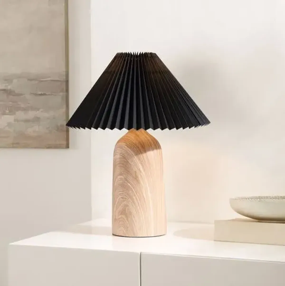 Reiley 19" Table Lamp - Black/Natural