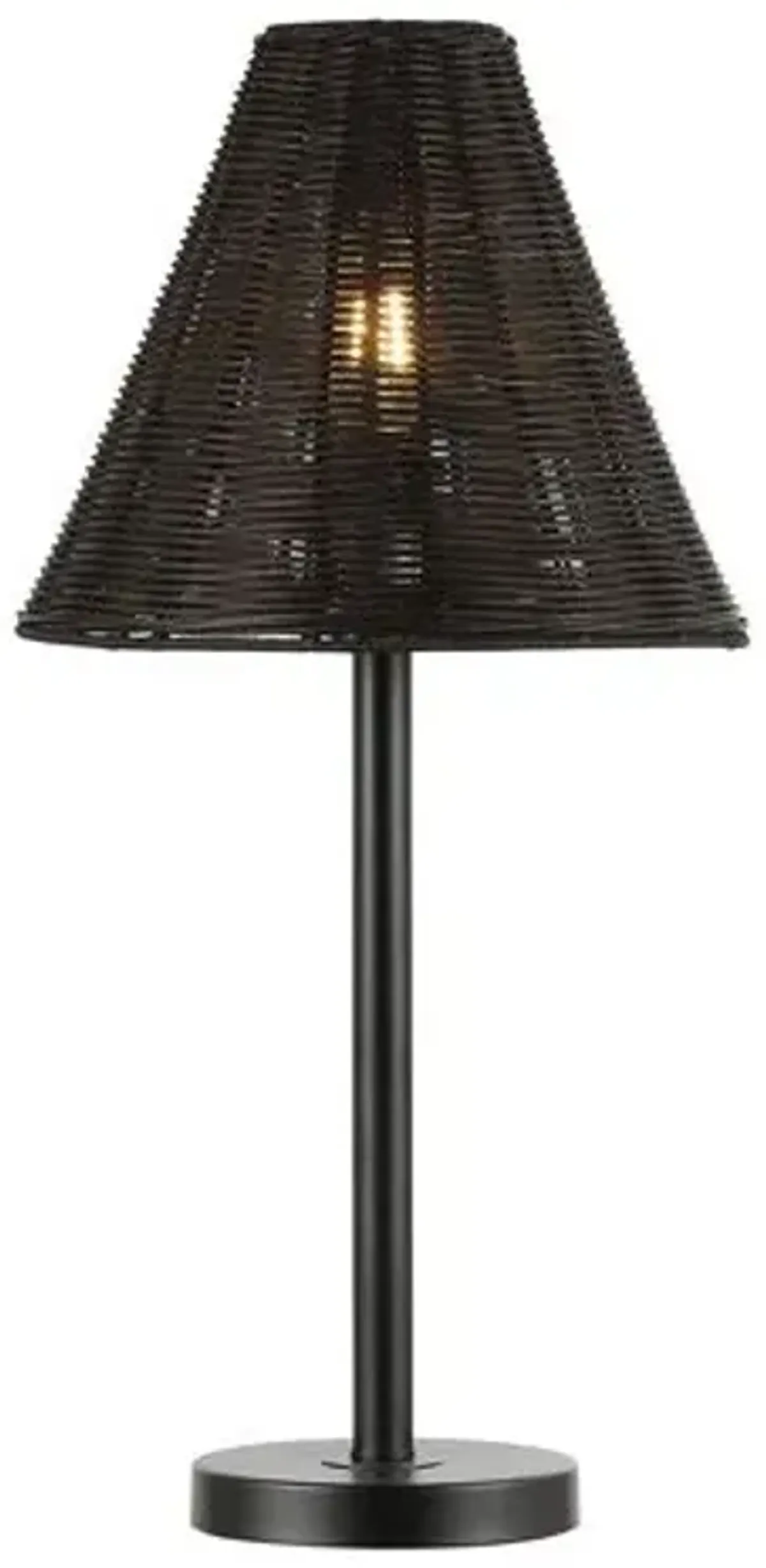 Zina 24" Rattan Table Lamp - Black