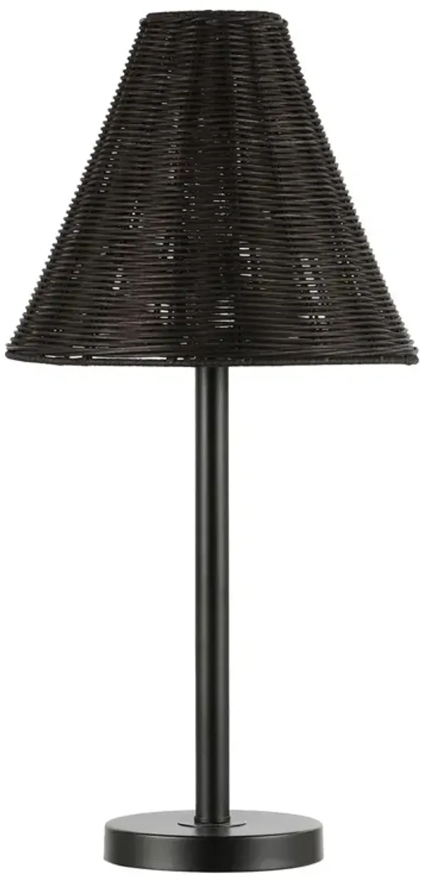 Zina 24" Rattan Table Lamp - Black