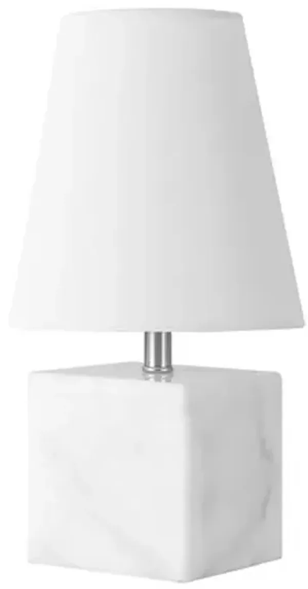 Amella 16" Cube Table Lamp - White/Nickel