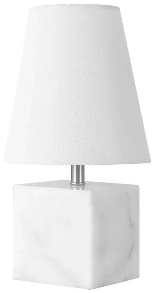 Amella 16" Cube Table Lamp - White/Nickel