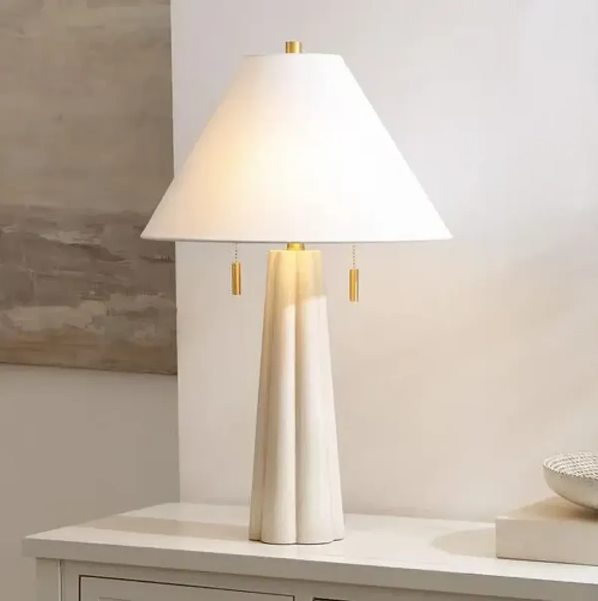 Zahara 25" Table Lamp - White Washed/Gold