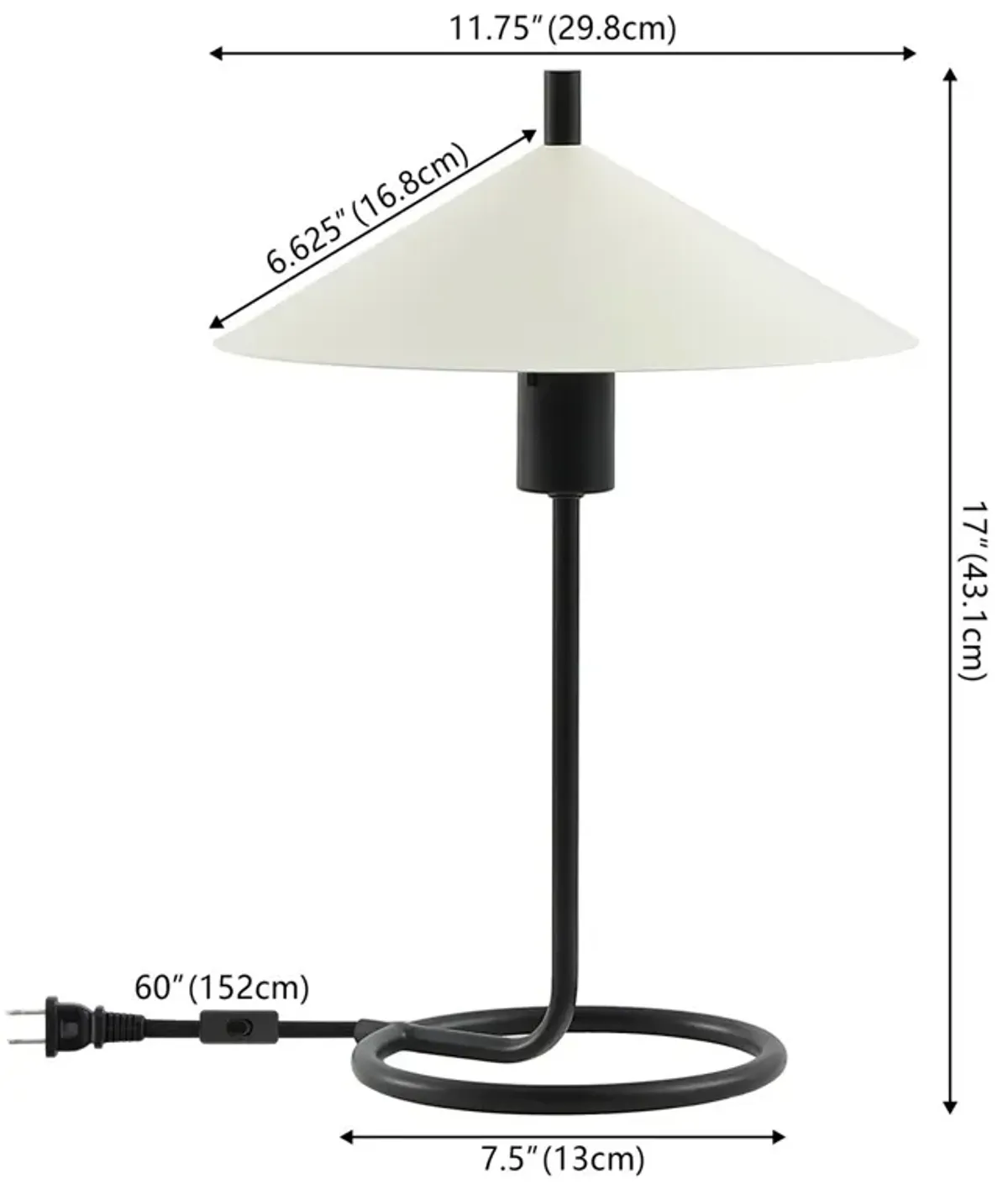 Kardi 17" Table Lamp - Black
