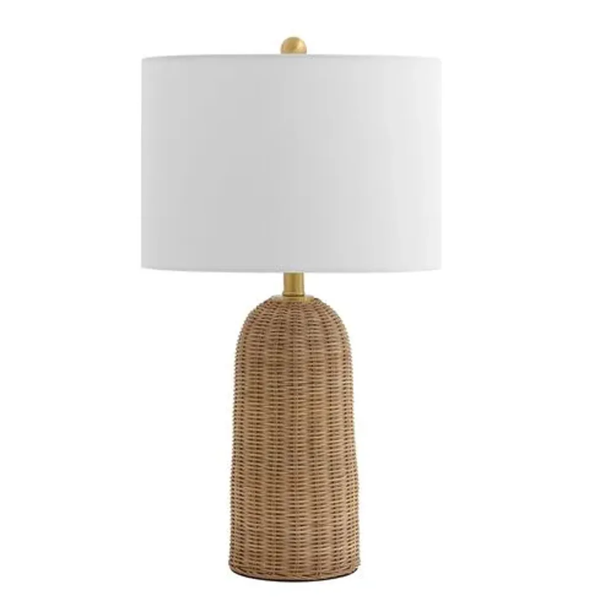 Wolly 25.5" Table Lamp - Natural/Brass - Handcrafted - Brown