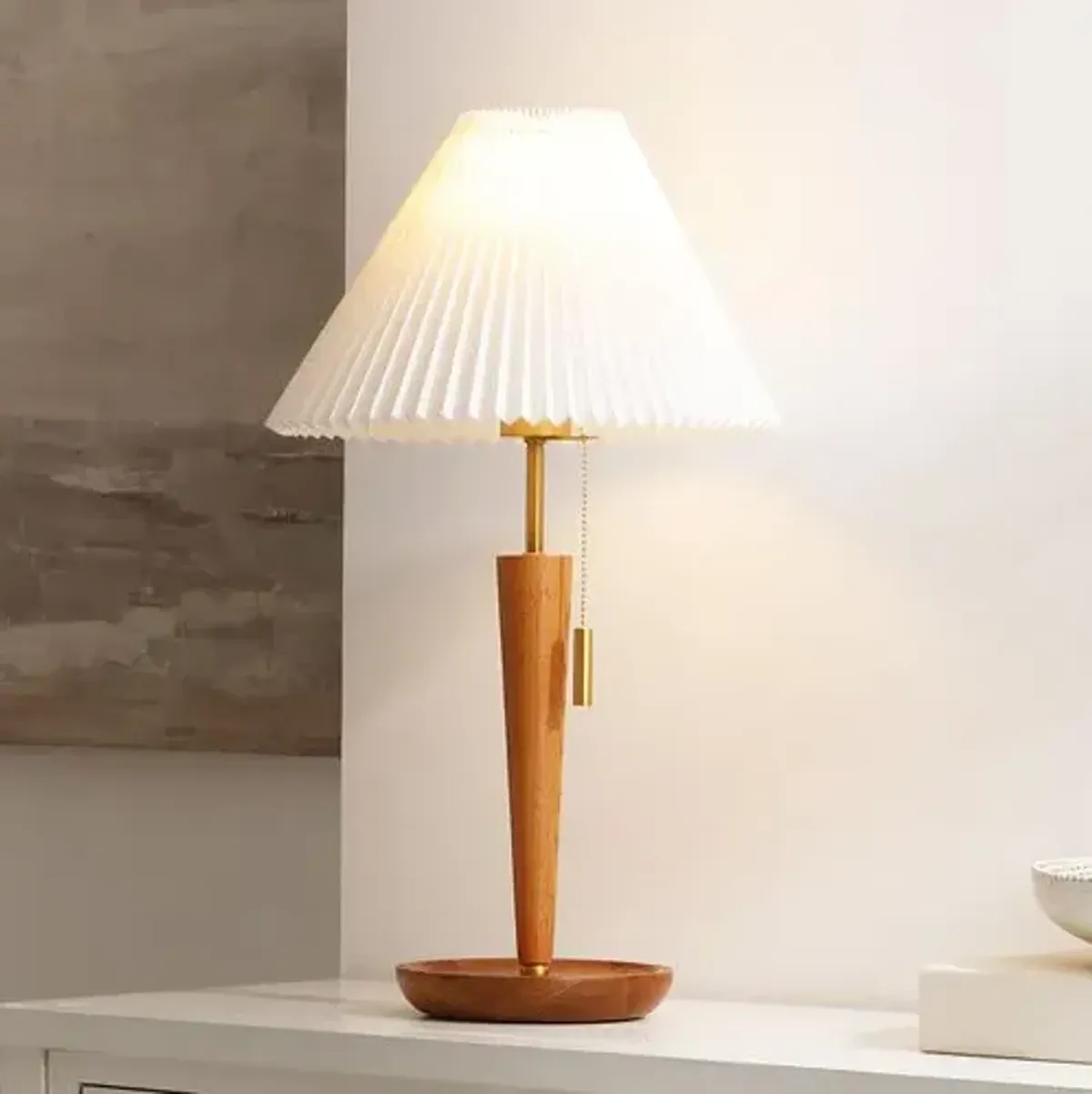 Winifred 23" Table Lamp - Walnut/Brass - Brown