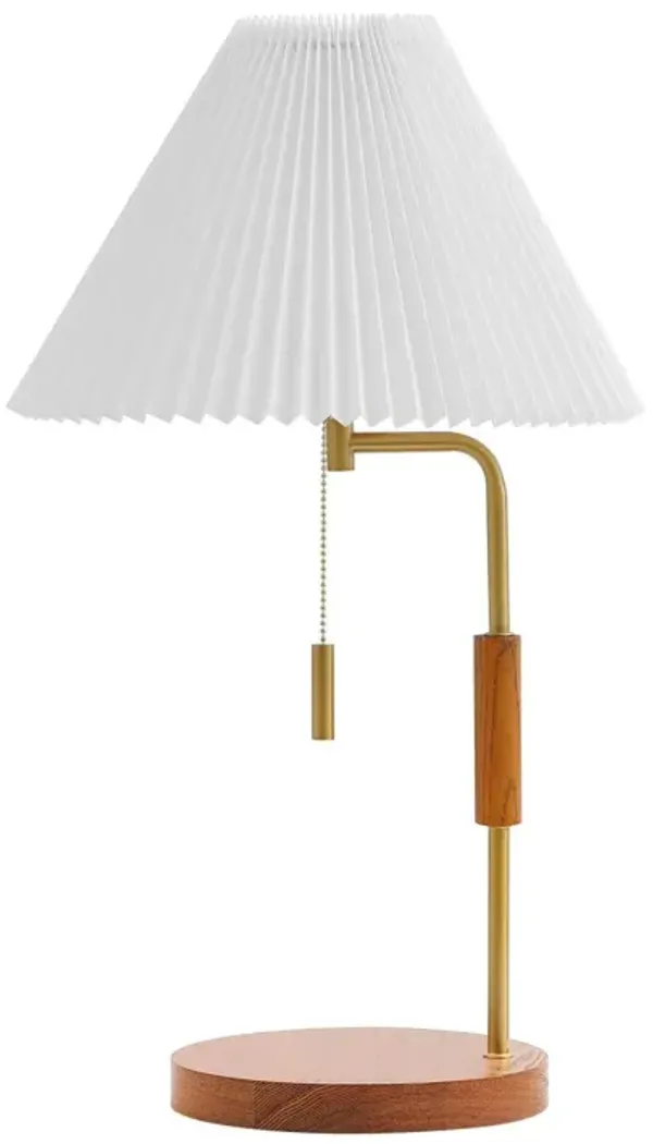 Lejer 24" Table Lamp - Walnut/Brass - Brown
