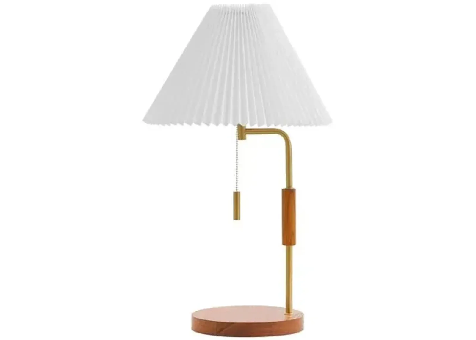 Lejer 24" Table Lamp - Walnut/Brass - Brown